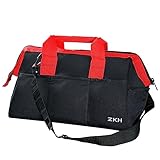 ZKH Borsa Porta Attrezzi, Borsa Attrezzi Lavoro(34×23×24cm), 14 Multitasche Per Impieghi Pesanti, Resistente All usura, Tracolla Regolabile, Borsa Da Lavoro Per Elettricista Fai-da-te