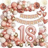 Palloncini 18 Anni Compleanno,Decorazioni 18 anni Compleanno Ragazza,Oro Rosa Palloncini Compleanno 18 Anni,18 Anni Decorazioni,Addobbi 18 Compleanno Striscione Per Decorazioni 18 Compleanno Ragazza