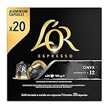 L Or Capsule Caffè Espresso Onyx - Compatibili con Macchine Nespresso®* original - 200 Capsule in Alluminio - Intensità 12