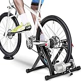 Yaheetech Rullo Trainer Allenamento Bici a Liquido Olio Pieghevole in Acciaio per Bicicletta da 26 a 28 pollici e 700C con Ruota di Riduzione del Rumore Nero