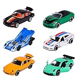 Majorette - Auto giocattolo Porsche (1 auto) con biglietto da collezione - Miniatura premium (set di 6 assortiti, scelta casuale), 7,5 cm, per bambini dai 3 anni