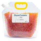 DeseCamen - Silica Gel arancione con indicatore di saturazione da 1 kg (1-3 mm) - Assorbimento dell umidità - DMF e Cobalt free (1000 gr) - non tossico