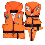 HonuNautic Gilet di salvataggio solido per bambini e adulti | Gilet solido | 100 N CE ISO 12402-4 | Taglia 1 | Per bambini da 3 a 10 kg | Arancione