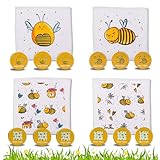 Bada Bing Set di 12 asciugamani magici – Miele – Incantevoli asciugamani in cotone per bambini, ca. 30 x 30 cm, 4 pezzi, regalo di compleanno per bambini, regalo di compleanno