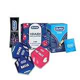 Durex Kit Preservativi Jeans, Gel Lubrificante Intimo Eternal Connection e Dadi dell Amore, 27 Profilattici + Gel Lubrificante Intimo 100 ml e 3 Dadi Sexy Gioco