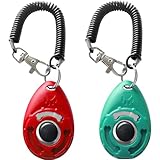 Clicker per addestramento di animali domestici con cinturino da polso, clicker per addestramento cani (rosso + bluegreen)