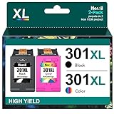 Heroil 301 XL 301XL Cartucce d inchiostro Rigenerato per HP 301 XL Nero e Colore Compatibile per HP OfficeJet 2620 2622 4504 4630 5534 Envy 4500 5530 5532 Deskjet 1000 1010 1510 2050 2540 3050（2-Pack