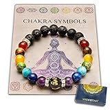 WICCSTAR Doppio Chakra Bracciale Yoga Reiki. Energia Guarigione Equilibrio Pietre Vere Gioielli