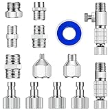 Set di adattatori per aerografo multi-dimensione 14 pezzi, accoppiatori di disconnessione a sgancio rapido aerografo, kit adattatore aerografo per compressore d aria, tubo aerografo