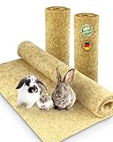 Tappeto per roditori realizzato al 100% in canapa, 120 x 60 cm, spessore: 5 mm, confezione da 2 pezzi, per tutti i tipi di animali di piccole dimensioni