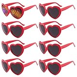 Qixuer Occhiali Effetto Cuore, 8 Pezzi Forma Di Cuore Occhiali Occhiali Cuori 3D Occhiali Per Diffrazione Occhiali a Cuore Occhiali Da Sole Unisex Men And Women Valentine’s Day Carnival Party Glasses