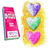 3 x Love Heart Value Bath Bomb Gift Set di Zimpli Gifts, scintillante regalo di bellezza per la spa, regalo per donne, per lei, per la moglie, per la fidanzata, per le calze