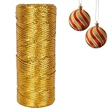 100m Cordoncino Metallizzato 1 Rotoli Filo Dorato Per Uncinetto, Filo Oro Spago Dorato, Filo Dorato In Poliestere Per Uncinetto, Per Artigianato, Decorazione, Confezioni Regalo, Creazione Di Gioielli