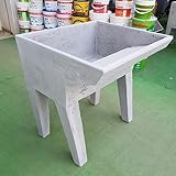 Pilozzo con lavatoio uso lavanderia con piedi in cemento grigio cm 60x55x73h