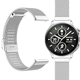 GIOPUEY Cinturini Compatibile con OnePlus Watch 2, Cinturino in Acciaio Inossidabile Intrecciato [Resistente all Usura] - Silver