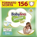 Babylino Sensitive Pannolini Neonato Taglia 1, Newborn (2-5Kg), 156 Unità