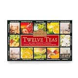 Ahmad Tea Twelve Selection - Pregiato Cofanetto con Selezioni Esclusive di Tè Nero e Verde Puri O Aromatizzati Alla Frutta In 12 Gusti Diversi - 12 Confezioni da 5 Bustine, Tè Misto, 60 Unità