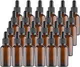 Lawei 24PCS 30ml Bottiglie Contagocce di Vetro Ambrato con pipette Flaconi bottiglie contagocce per Profumi, Colonie, Miscele di Oli Essenziali chimica laboratorio