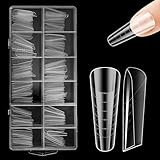 120pcs Trasparenti Nail Dual Forms Mold, 12 Diverse Dimensioni Finte con Acrilico Unghie Trasparente con Scala Graduata, per Ragazze Donne che Fanno Manicure, Ricostruzioni ManiNails e Tip Nail Art