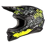 O NEAL | Casco da motocross | MX Moto | Guscio in ABS, Standard di sicurezza ECE 22.05, Prese d aria per una ventilazione ottimali | 3SRS Helmet Ride | Adulto | Nero Giallo Neon | Taglia M