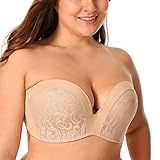 DELIMIRA Donna Reggiseno Senza Spalline Solleva Beige 7D