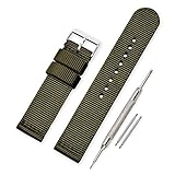 VINBAND Cinturini Orologi Alta qualità Tela di canapa Orologi Bracciale Militari dell esercito - 18mm, 20mm, 22mm, 24mm Cinturino Orologio Addensare Dell acciaio Inossidabile (20mm, Army Green)