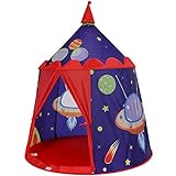 SONGMICS Tenda da gioco, castello per bambini, casa da gioco per interni ed esterni, portatile con borsa per il trasporto, regalo, certificata EN71, blu LPT01BU