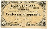 Cartamoneta.com 50 CENTESIMI Banca Toscana di ANTICIPAZIONE E Sconto Firenze 24/04/1870 SPL- 20676/IV