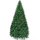 LIFEZEAL Albero di Natale Artificiale 240 cm, Abete Natalizio Foltissimo, 1138 Rami, Christmas Tree, in PVC, Base Pieghevole in Metallo, Realistico, Stabile, per Interno, Esterno, Montaggio Facile