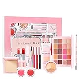 Set di Trucchi, FantasyDay Kit di Bellezza Cosmetici Kit per Occhi, Viso e Labbra - Natale Regalo Makeup Gift Surprise con Correttore, Rossetti, Lucidalabbra, Palette Ombretti, Mascara, Trousse, Fard