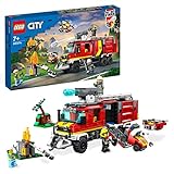 LEGO 60374 City Fire Autopompa dei Vigili del Fuoco, Unità di Comando dei Pompieri con Camion Giocattolo e Droni Terrestri e Aerei, Veicoli per Bambini, Ragazzi e Ragazze