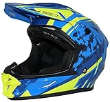 protectWEAR Casco cross casco enduro modello blu giallo R710X-M