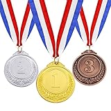 3 Pezzi Medaglie Vincitore Medaglia Oro Argento Bronzo Medaglie Premiazioni Metallo per Bambini Adulti Premi per la Giornata dello Sport Gare di Ginnastica Bomboniere