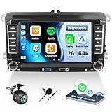 [2G+64G] 2 Din Android 13 Autoradio per VW Golf 5 6 Polo T5 Tiguan Passat Caddy Seat Skoda, 7 "Touchscreen autoradio con Carplay Android Auto GPS HiFi FM/RDS Bluetooth + telecamera di inversione&Mic