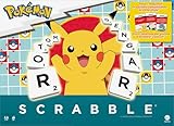 Mattel Games - Scrabble Pokémon, Il Gioco da Tavolo delle Parole crociate con 50 sfide dei Personaggi Pokémon, tabellone a Due Facce con Due modalità di Gioco, Versione Italiana, 8+ Anni, HXT30