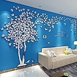 Albero Adesivo da Parete - Alberi e Uccelli 3D Adesivi Murali Arts Wall Sticker Decorativi per TV Par, Camera da Letto, Asili Nido, Ufficio, Bambini Stanze