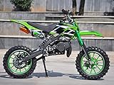 Minimoto cross Compatto motors 49 cc, freno a disco, scarico sportivo, filtro dell aria sportivo, pneumatici (verde)