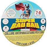 Super Bau Bau Collare Antiparassitario Per Cani di Alta Qualità - Progettato con un Avanzato Sistema di Protezione con Ingredienti Antipulci per Cani e Antiparassitari per Cani (Per Cane > 8kg)