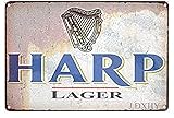 Targa in latta vintage Harp Lager Beer Decor Bar Pub Home Targa per la casa Grotta Garage Bar Country Club Decorazione da parete Targa in metallo 20 x 30 cm