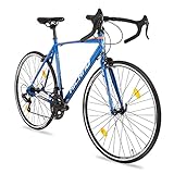 Hiland Bicicletta da Corsa 700C, Telaio in Acciaio con Cambio a 12 Marce con Freno a Morsetto per Uomo e Donna, 54cm, Colore Blu…