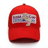 Himozoo Berretto da baseball regolabile, con scritta Bubba Gump Shrimp Co. cappello per costume da Forrest Gump, ricamato, Rosso., Taglia unica