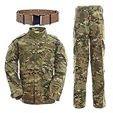 QMFIVE Tactical Kits, Camouflage Camouflage Battle BDU Giacche Camicie e pantaloni Uniformi Cinture Giochi di guerra Army Military Paintball Airsoft Caccia Shooting Camo (MC, L)