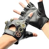 BLESSUME Guanti Steampunk Accessori Gotici senza dita Unisex Cosplay Nero