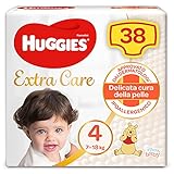 Huggies Extra Care Pannolini, Taglia 4 (7-18Kg), Confezione da 38 Pannolini