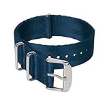 Archer Watch Straps | Cinturini NATO in nylon di altissima qualità stile cintura di sicurezza | Cinturini di ricambio resistenti tipo militare | Blu Navy/Acciaio inox, 22mm
