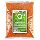 ISOLATECH Silica Gel rigenerabile essiccante arancione 1 kg sacchetto di gel di silice come gel di silice deumidificatore gel di silice