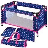 Kinderplay Letto di Bambola - Lettino da Viaggio, Culla per Bambole, Una Bambola Accessori Bambole Lunga Fino a 46 cm, Prodotto Originale, Include Borsa per Trasporto, KP0400T