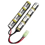 Keenstone Airsoft Batteria Mini NiMH 9.6V 1600mAh con Mini Connettore, Batteria ad Alte Prestazioni per Fucile Carabina ad Aria Compressa Airsoft ICS CA TM SRC JG G36 G&M733