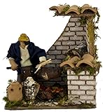 Joy Christmas Pastore per Presepe in Movimento, mestiere girarrosto 14X9 cm, 42794