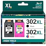 Heroil 302 XL 302XL Cartucce d inchiostro Sostituzione per HP 302 nero e colore per HP Envy 4520 4522 4525 Officejet 3830 3834 4650 4652 DeskJet 1110 2130 3630 3632 3634 3636 (2-Pack)